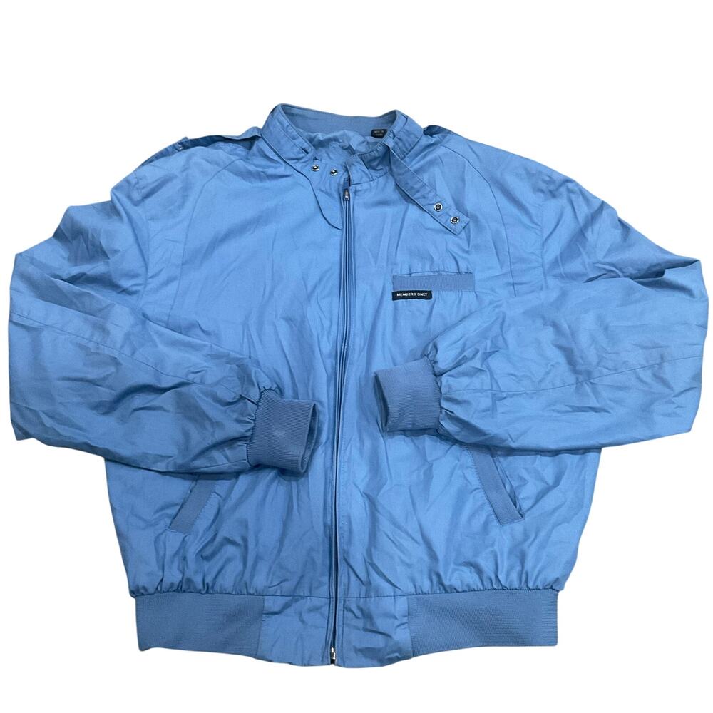 Members Only Jacket Unisex Size 42 Blue Nylon Bomber